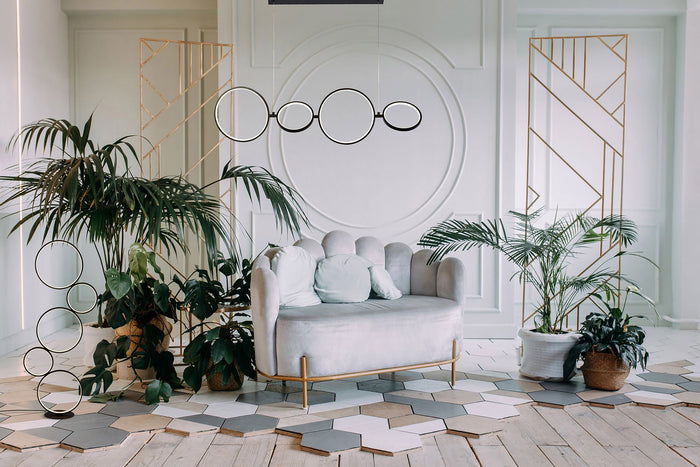 Piantana Contemporaneo Circo Alluminio Bianco Nero Led 40,6W 3000K