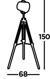 Piantana Contemporaneo Studio Acciaio Cromo Nero 1 Luce E27