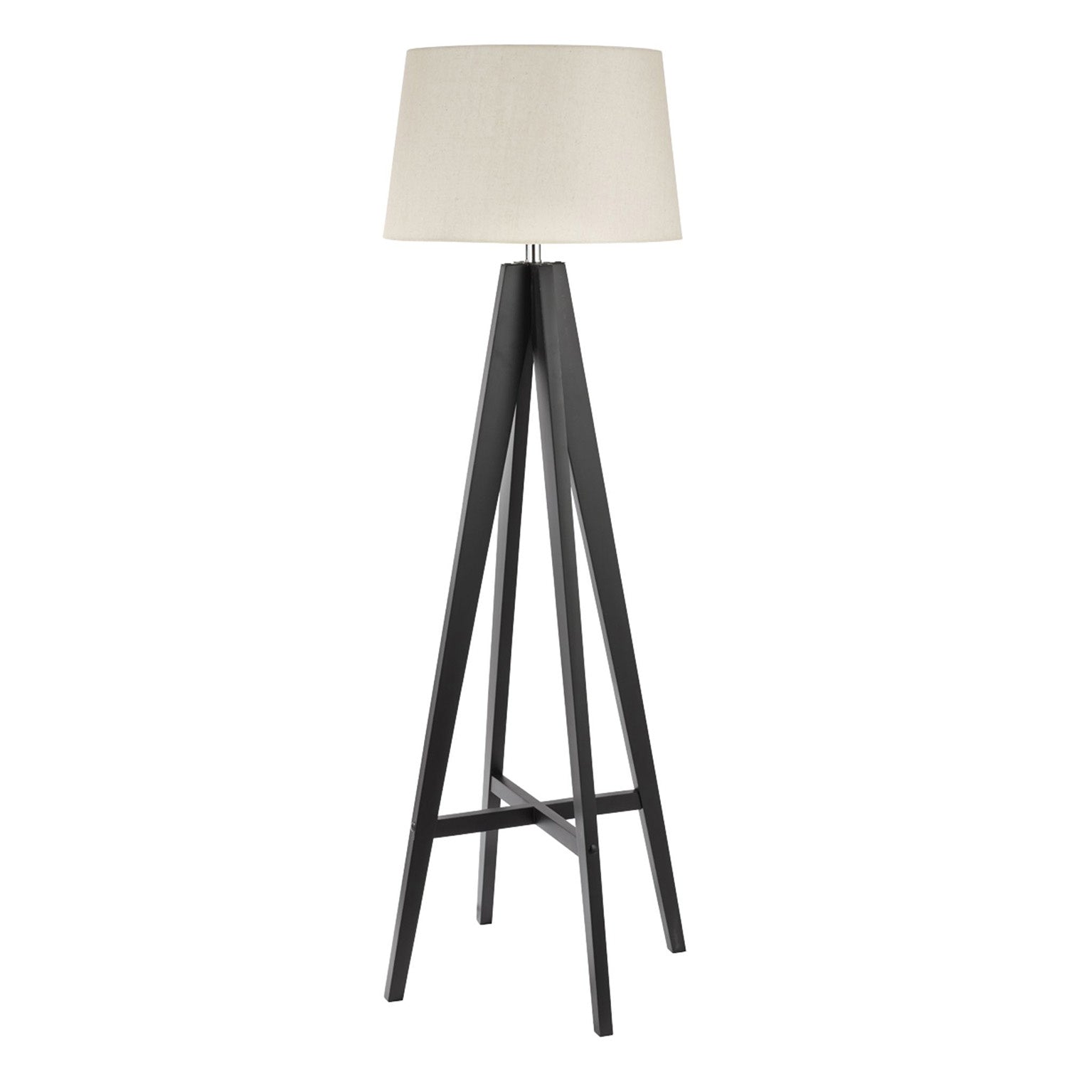 Piantana Contemporaneo Easel Legno Marrone Tessuto 1 Luce E27