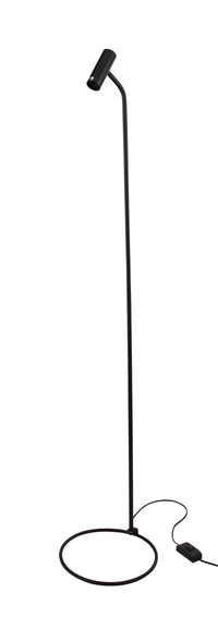 Piantana Industrial-Nordico Dulwich Acciaio Nero 1 Luce E27