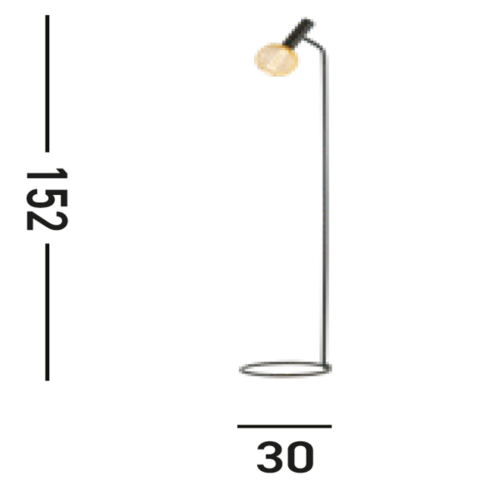 Piantana Industrial-Nordico Dulwich Acciaio Nero 1 Luce E27