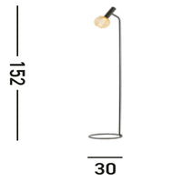 Piantana Industrial-Nordico Dulwich Acciaio Nero 1 Luce E27