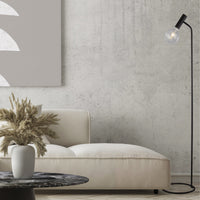 Piantana Industrial-Nordico Dulwich Acciaio Nero 1 Luce E27