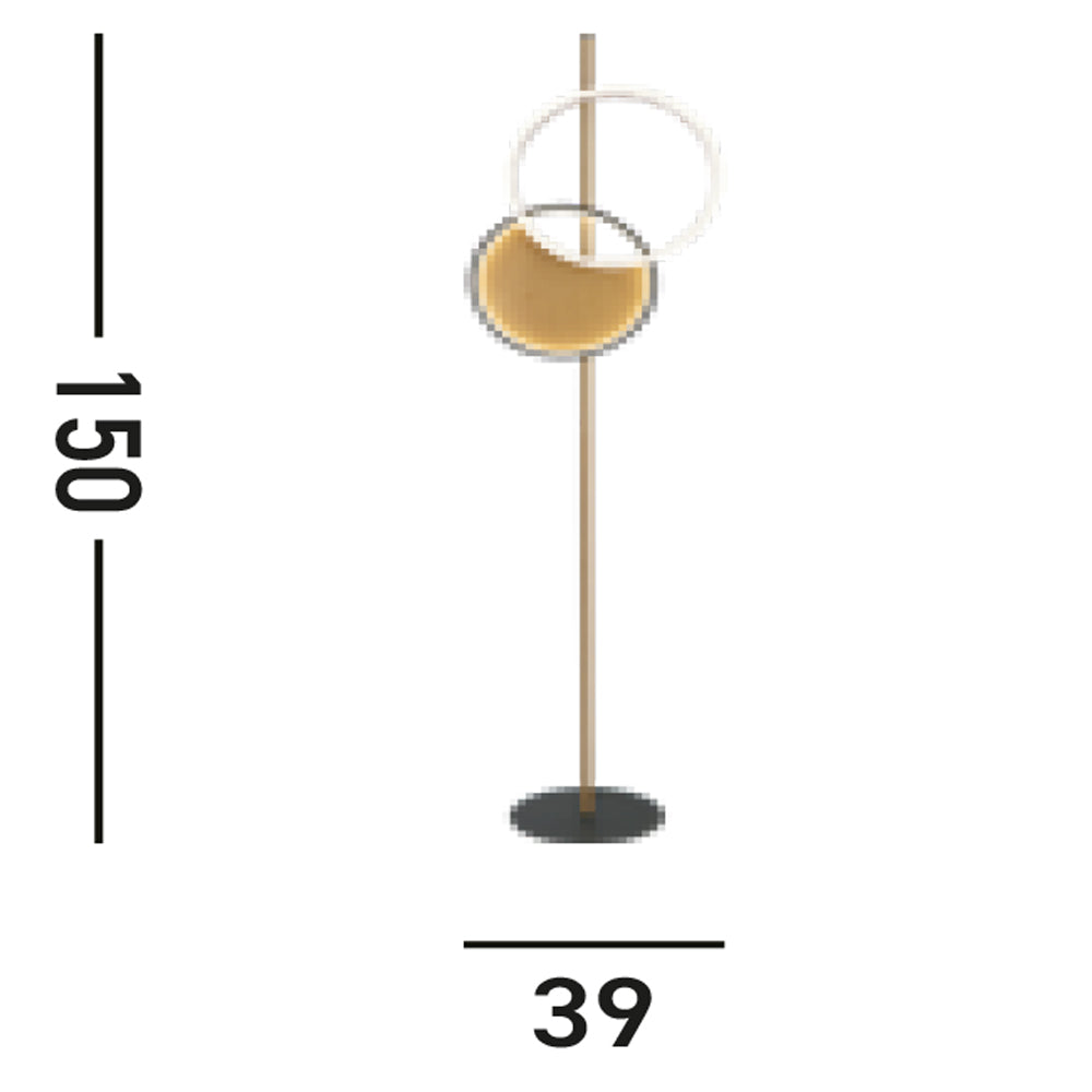 Piantana Contemporaneo Crosby Acciaio Nero Policarbonato Marrone Led 28,13 3000K