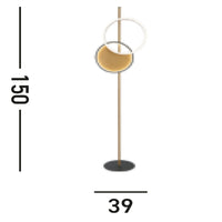 Piantana Contemporaneo Crosby Acciaio Nero Policarbonato Marrone Led 28,13 3000K