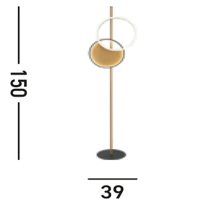 Piantana Contemporaneo Crosby Acciaio Nero Policarbonato Marrone Led 28,13 3000K