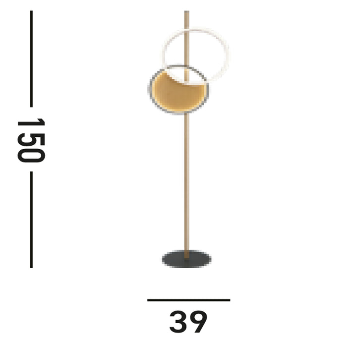 Piantana Contemporaneo Crosby Acciaio Nero Policarbonato Marrone Led 28,13 3000K