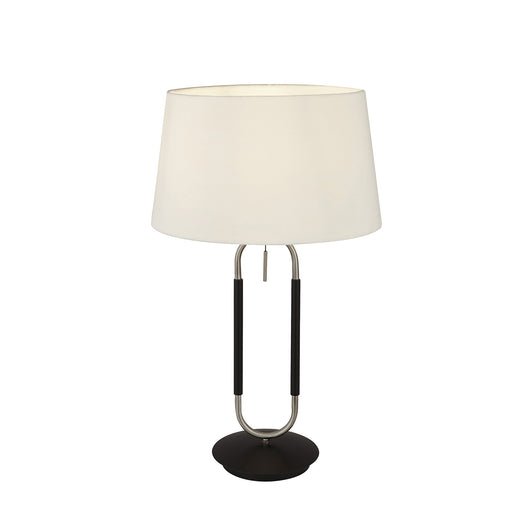 Lampada Da Scrivania Contemporanea Jazz Acciaio Nero Tessuto Argento 1 Luce E27