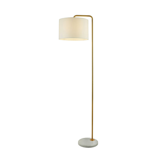 Piantana Contemporaneo Gallow Marmo Bianco Metallo Oro Tessuto Bianco 1 Luce E27