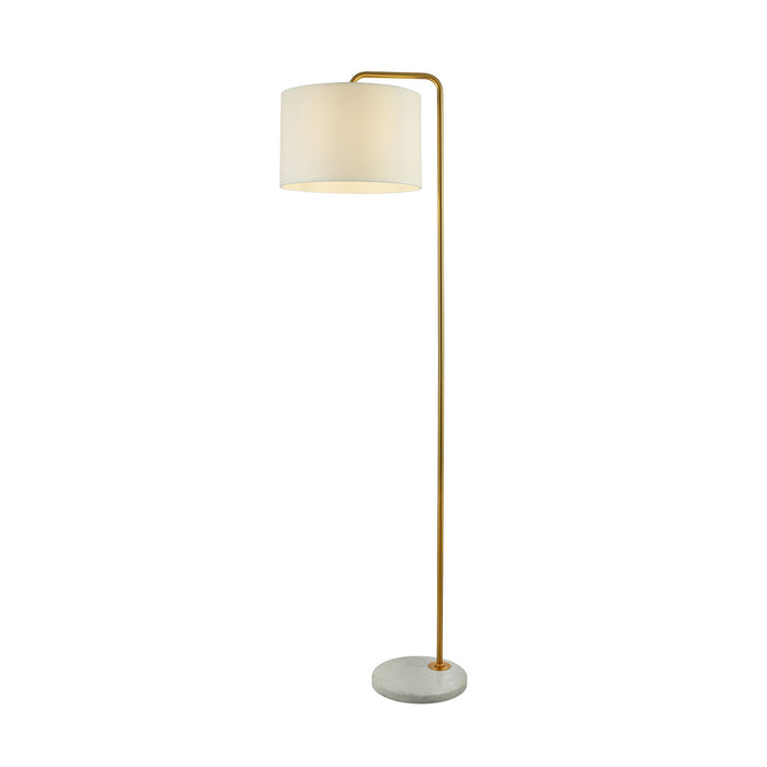 Piantana Contemporaneo Gallow Marmo Bianco Metallo Oro Tessuto Bianco 1 Luce E27