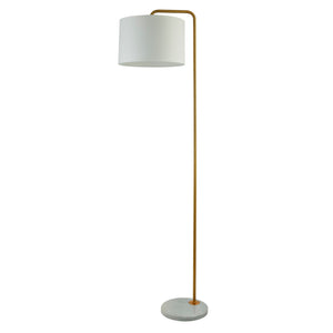 Piantana Contemporaneo Gallow Marmo Bianco Metallo Oro Tessuto Bianco 1 Luce E27