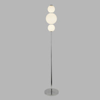 Piantana Contemporaneo Snow Ball Acciaio Cromo Vetro Bianco Led 19W 3000K