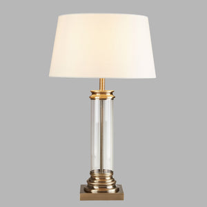 Lampada Da Scrivania Pedestal Acciaio Adjustable Vetro Trasparente 1 Luce E27