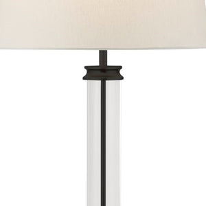 Piantana Contemporaneo Pedestal Acciaio Nero Vetro Bianco 1 Luce E27