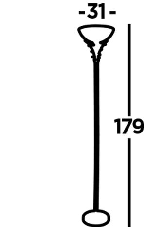 Piantana Contemporaneo Linea Acciaio Ottone Vetro 1 Luce E27
