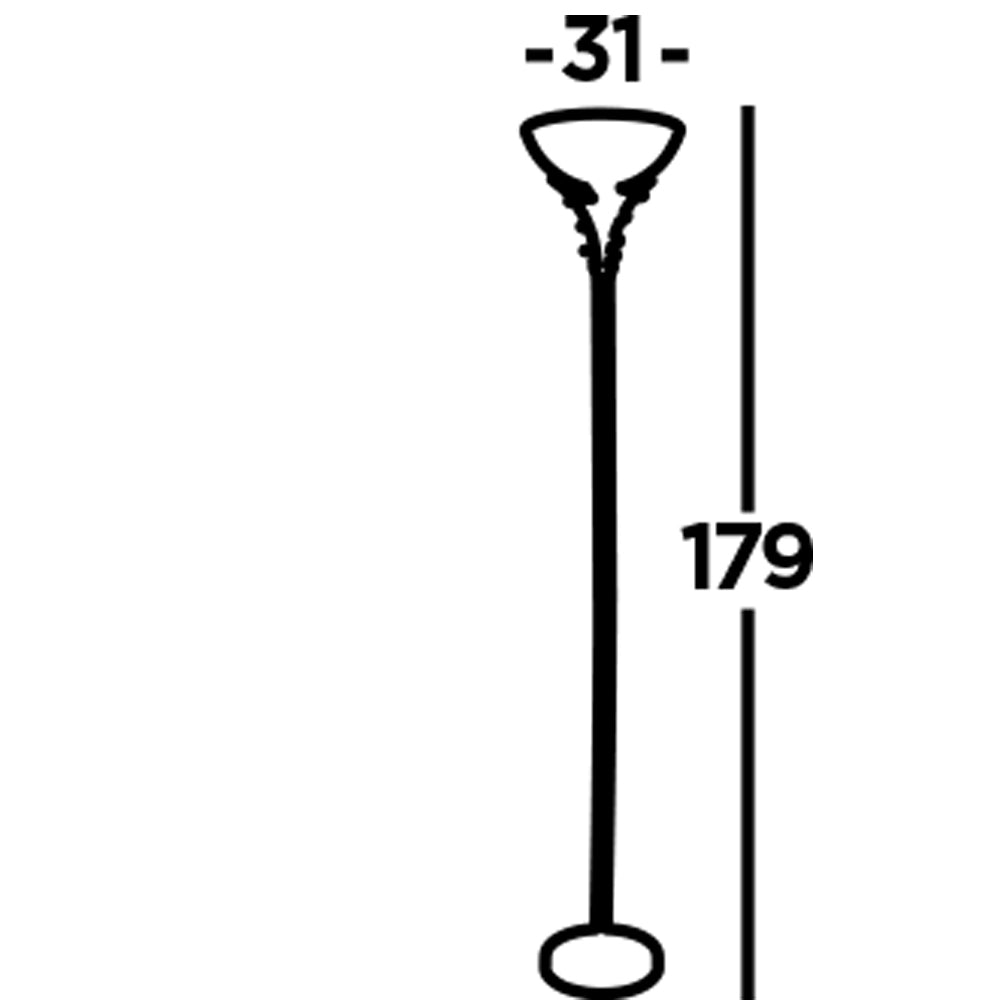Piantana Contemporaneo Linea Acciaio Ottone Vetro 1 Luce E27