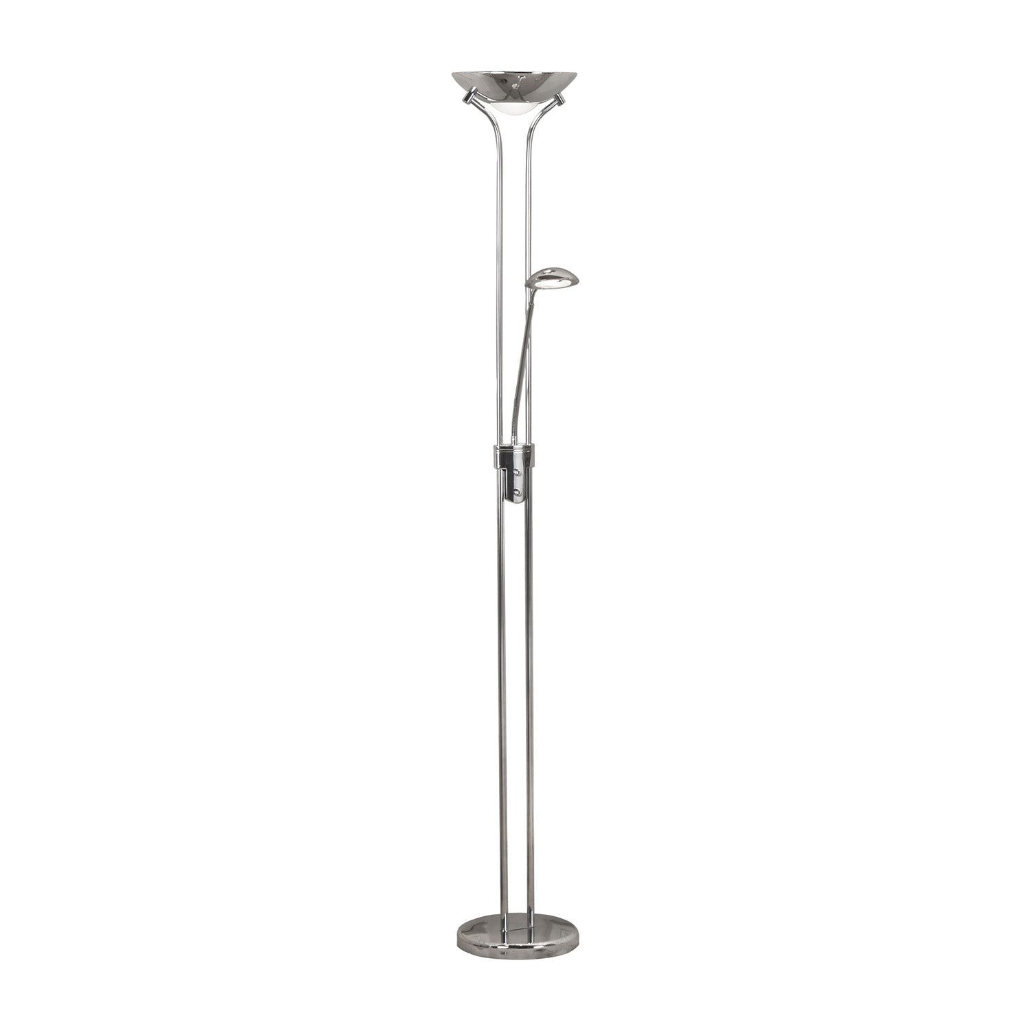 Piantana Contemporaneo Mother Child Acciaio Cromo Vetro Led 15,41W 3000K