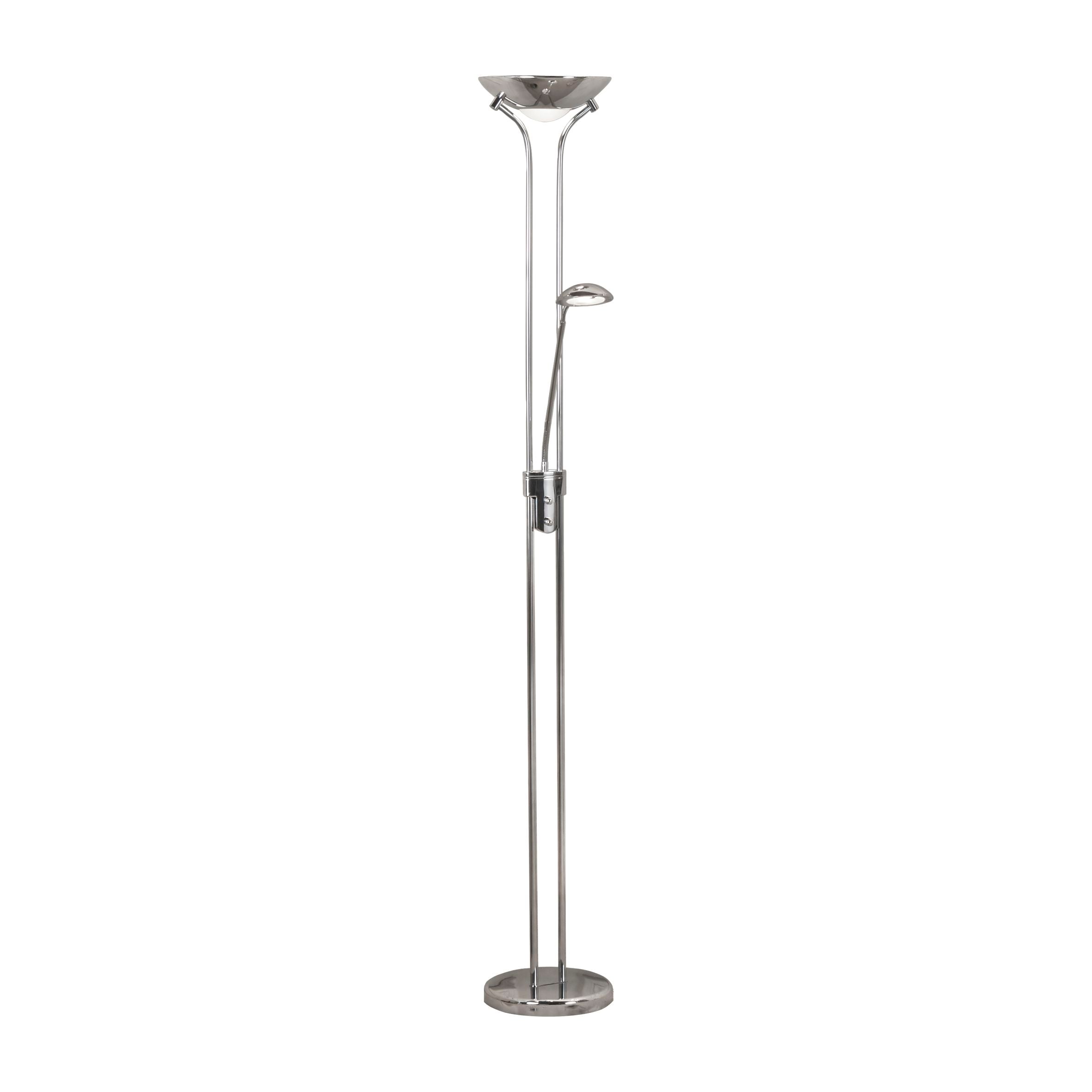 Piantana Contemporaneo Mother Child Acciaio Cromo Vetro Led 15,41W 3000K