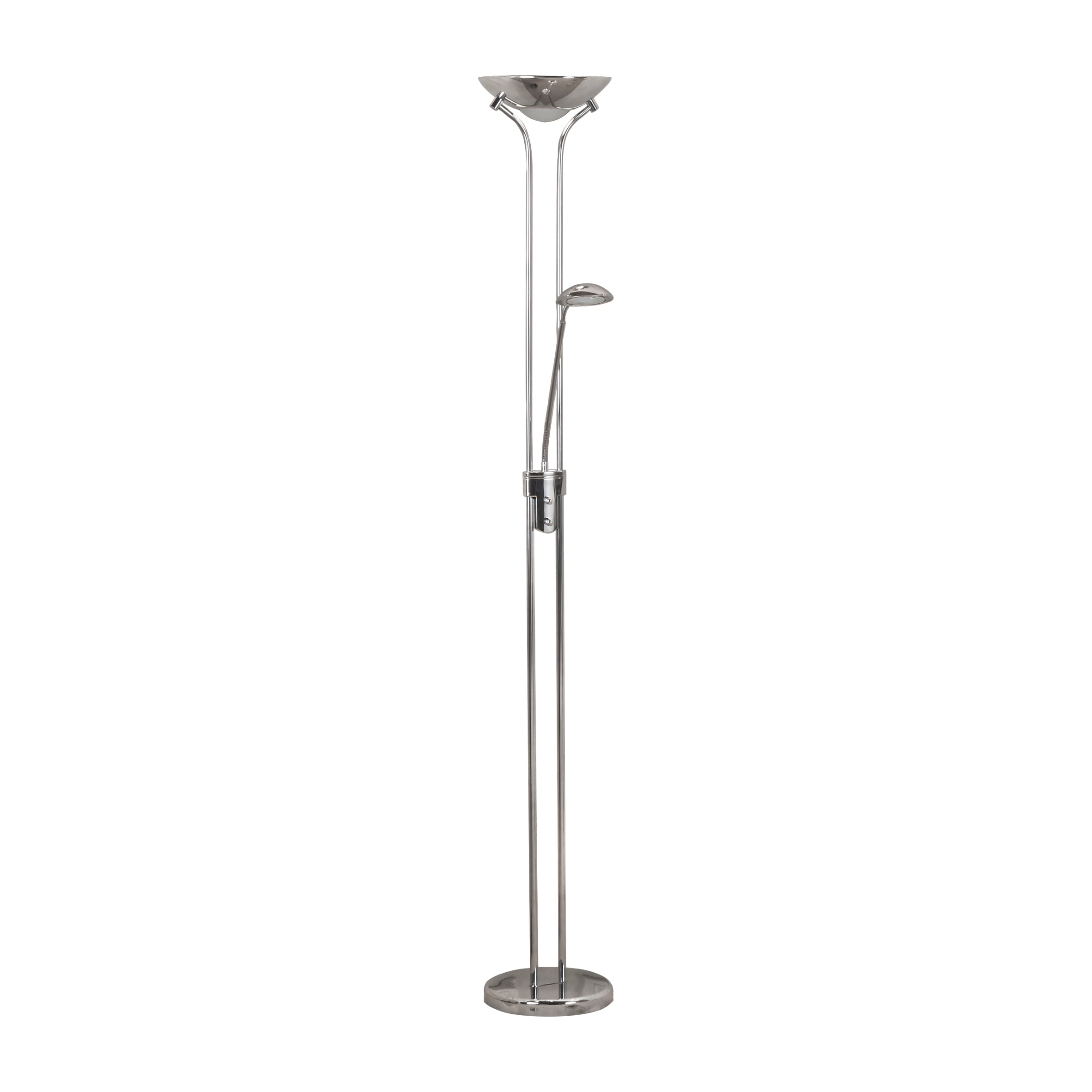 Piantana Contemporaneo Mother Child Acciaio Cromo Vetro Led 15,41W 3000K