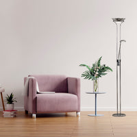 Piantana Contemporaneo Mother Child Acciaio Cromo Vetro Led 15,41W 3000K