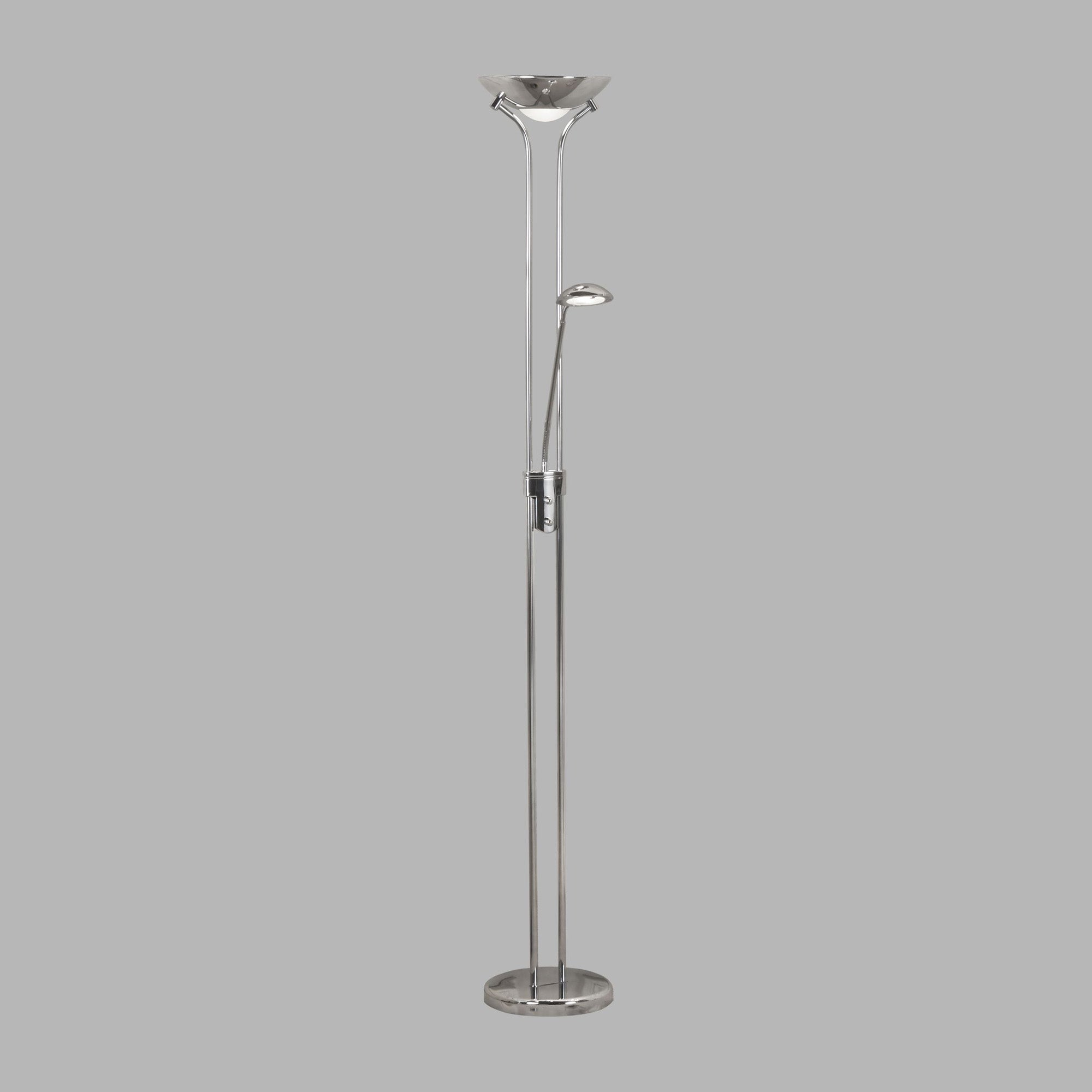 Piantana Contemporaneo Mother Child Acciaio Cromo Vetro Led 15,41W 3000K