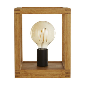 Abatjour Industrial-Nordico Square Legno Marrone Nero 1 Luce E27