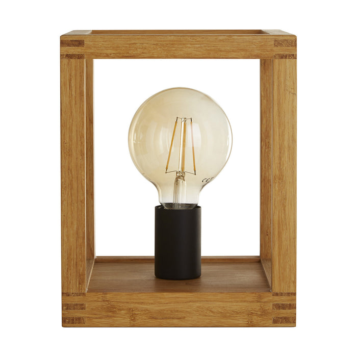 Abatjour Industrial-Nordico Square Legno Marrone Nero 1 Luce E27