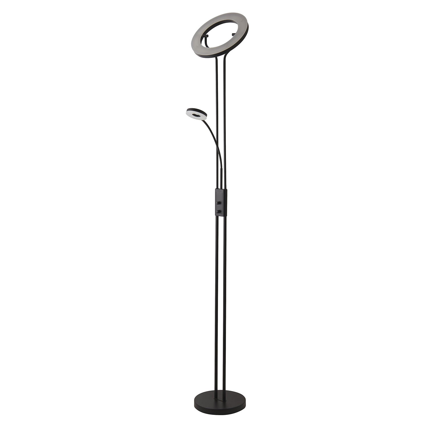 Piantana Contemporaneo Mother Child Acciaio Nero Policarbonato Led 25,5W 3000K