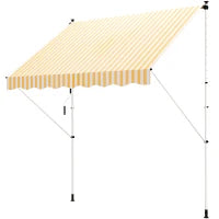 Tenda da Sole a Bracci 3x1.5m con Manovella e Struttura Telescopica, Arancione e Bianco