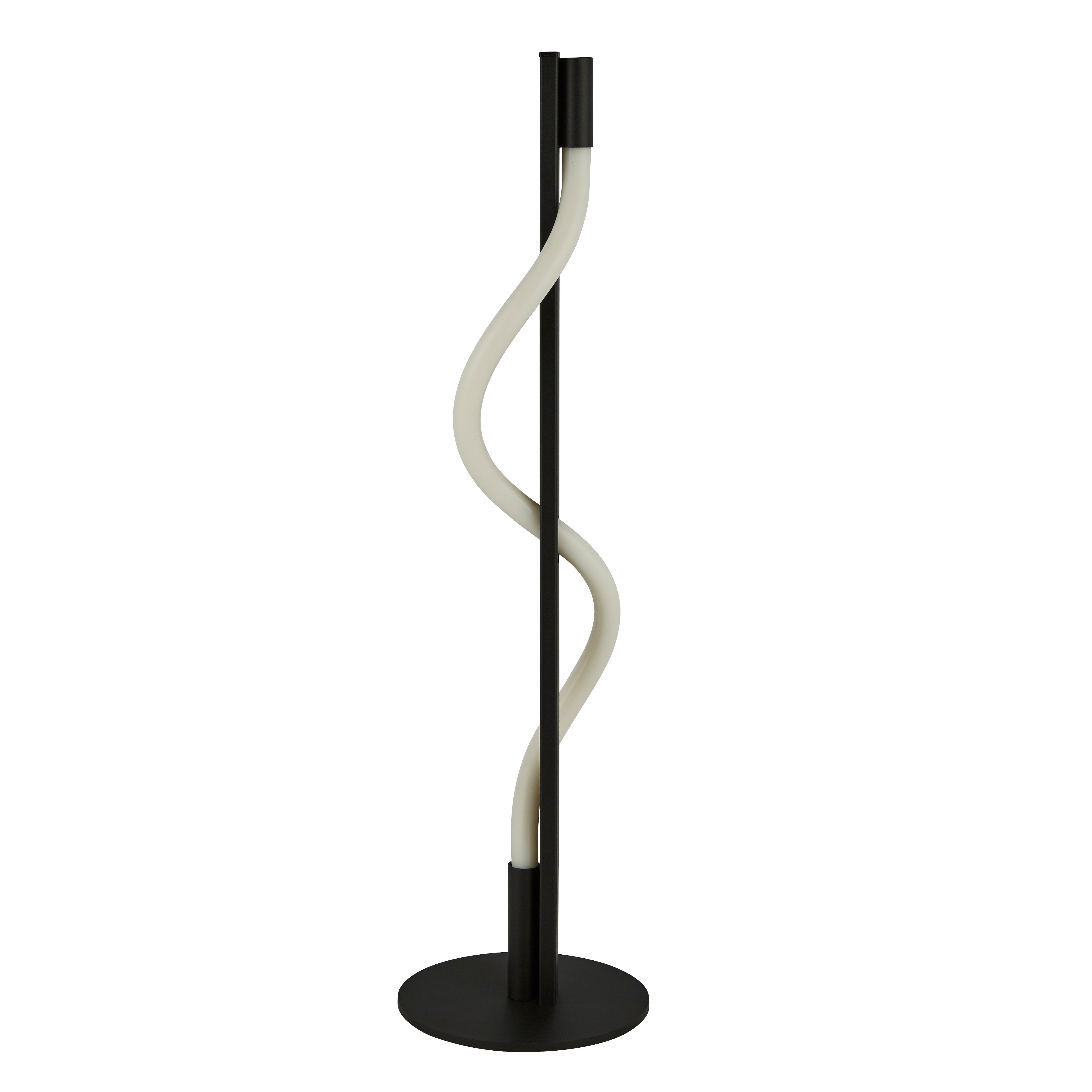 Piantana Industrial Serpente Acciaio Bianco Policarbonato Nero Led 20W 2700K