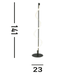 Piantana Industrial Serpente Acciaio Bianco Policarbonato Nero Led 20W 2700K