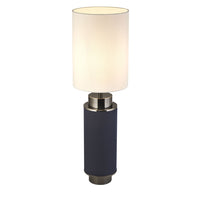 Lampada Scrivania Contemporanea Flask Acciaio Blu Tessuto Bianco 1 Luce E27
