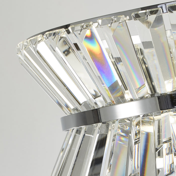 Piantana Quartieri Alti Acciaio Cromo Cristallo Trasparente 3 Luci G9