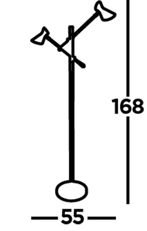 Piantana Industrial-Nordico Easel Acciaio Nero Oro Led 4W 3000K