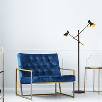 Piantana Industrial-Nordico Easel Acciaio Nero Oro Led 4W 3000K