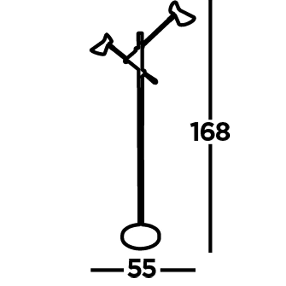 Piantana Industrial-Nordico Easel Acciaio Nero Oro Led 4W 3000K