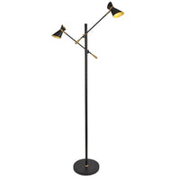 Piantana Industrial-Nordico Easel Acciaio Nero Oro Led 4W 3000K