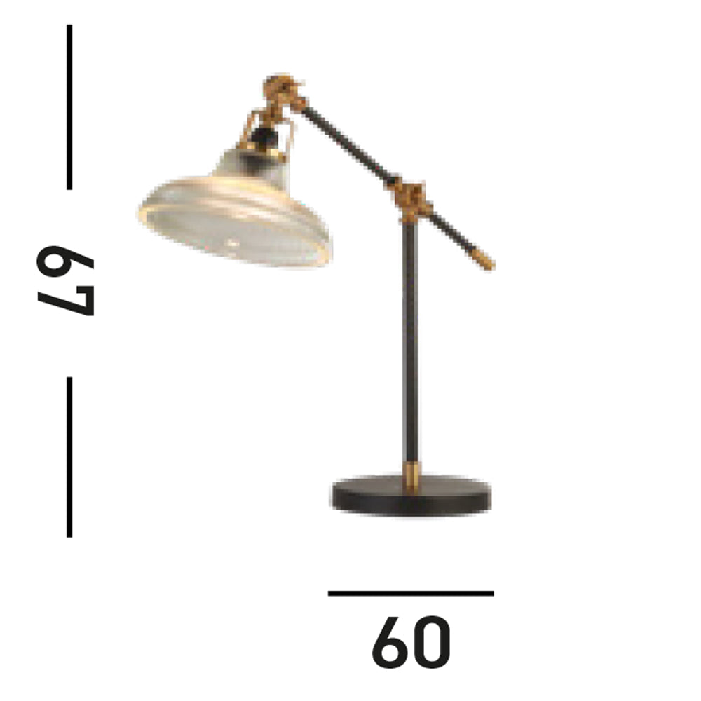 Lampada Da Scrivania Contemporanea Berwick Acciaio Nero Oro 1 Luce E14