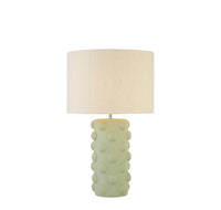 Lampada Da Scrivania Contemporanea Bolla Ceramica Verde Tessuto 1 Luce E14