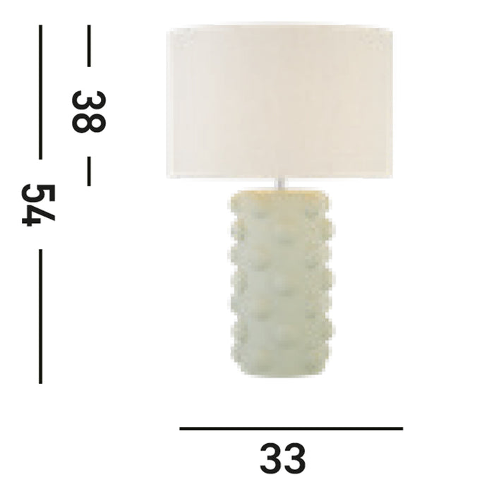 Lampada Da Scrivania Contemporanea Bolla Ceramica Verde Tessuto 1 Luce E14