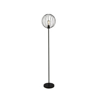 Piantana Industrial-Nordico Rondo Acciaio Nero 1 Luce E27