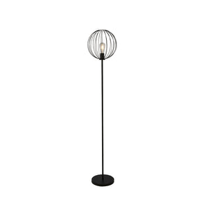 Piantana Industrial-Nordico Rondo Acciaio Nero 1 Luce E27