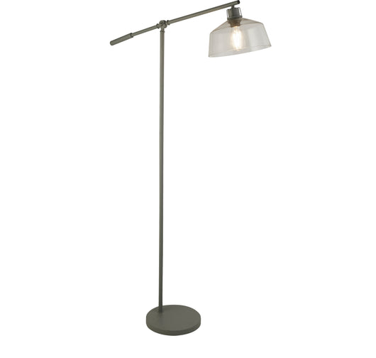 Piantana Contemporaneo Canterbury Acciaio Grigio Vetro Trasparente 1 Luce E27