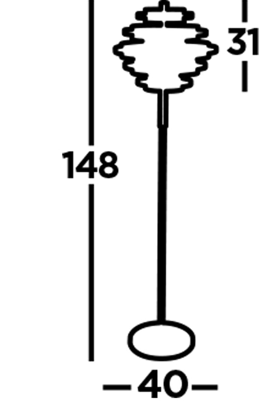 Piantana Contemporaneo Alveare Acciaio Nero Alluminio Ottone Led 34W 2700K