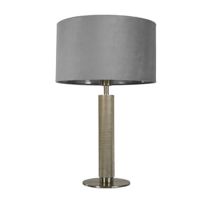 Lampada Scrivania Contemporanea Londra Acciaio Ottone Velluto Grigio 1 Luce E27