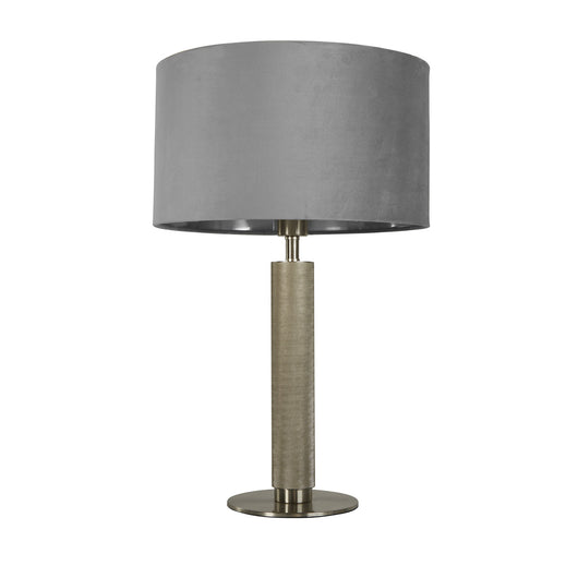Lampada Scrivania Contemporanea Londra Acciaio Ottone Velluto Grigio 1 Luce E27