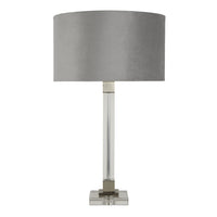 Lampada Da Scrivania Scarborough Acciaio Ottone Velluto Grigio 1 Luce E27