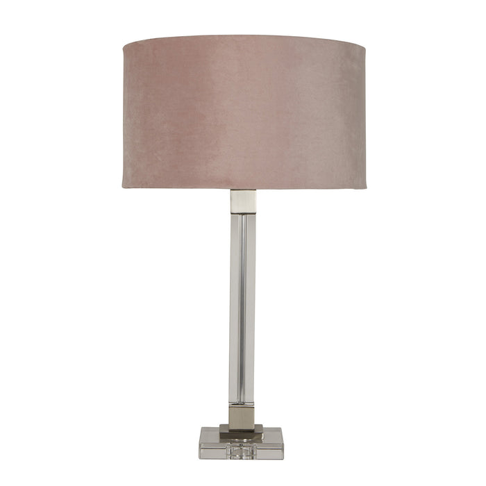 Lampada Da Scrivania Scarborough Acciaio Ottone Velluto Rosa 1 Luce E27
