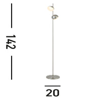 Piantana Contemporaneo Tully Acciaio Argento Policarbonato Led 12W 3000K