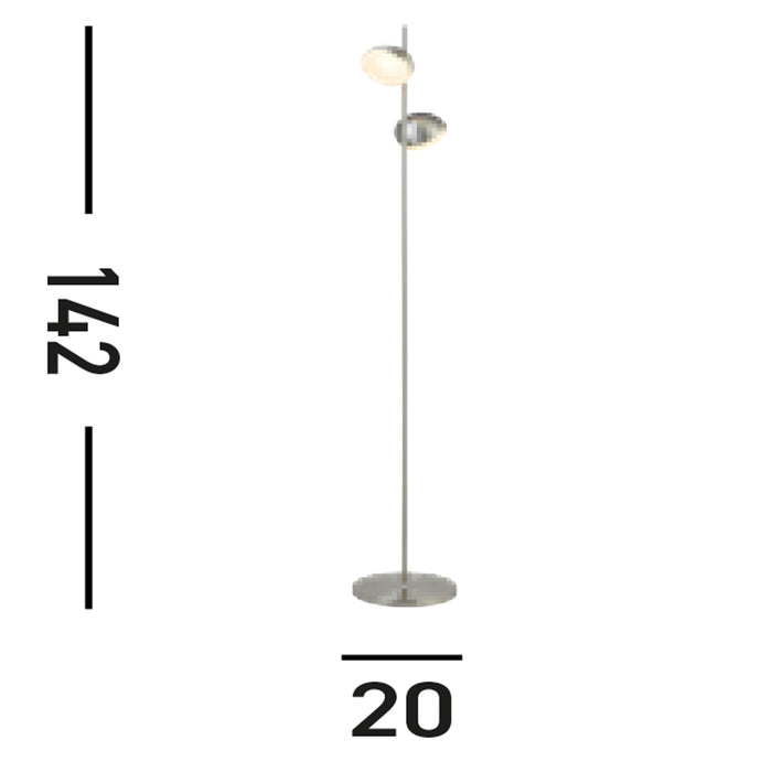 Piantana Contemporaneo Tully Acciaio Argento Policarbonato Led 12W 3000K